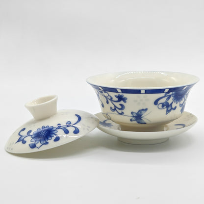 TEA TASTER GAIWAN Blue and white porcelain 90ML