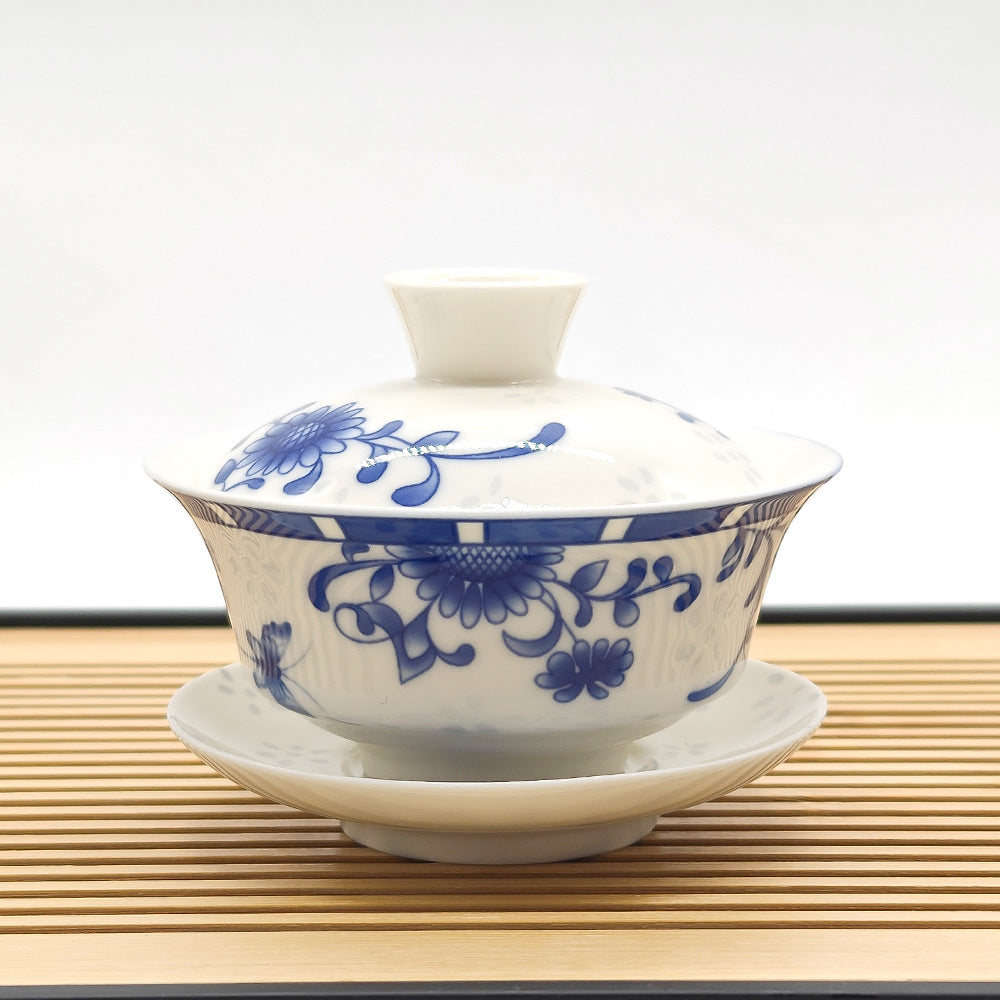 TEA TASTER GAIWAN Blue and white porcelain 90ML