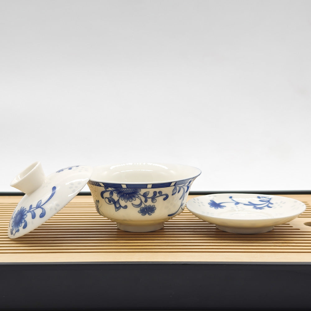 TEA TASTER GAIWAN Blue and white porcelain 90ML